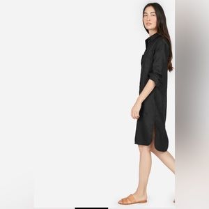 Everlane linen shirt dress • size 6 • black